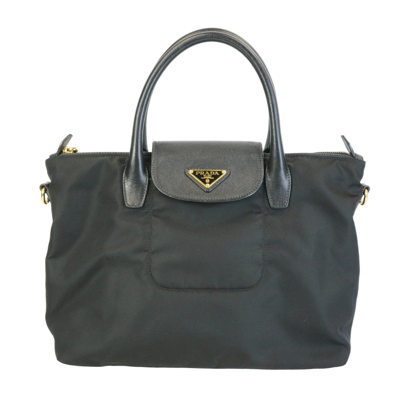 Prada Tessuto Nylon Saffiano Small Black GHW