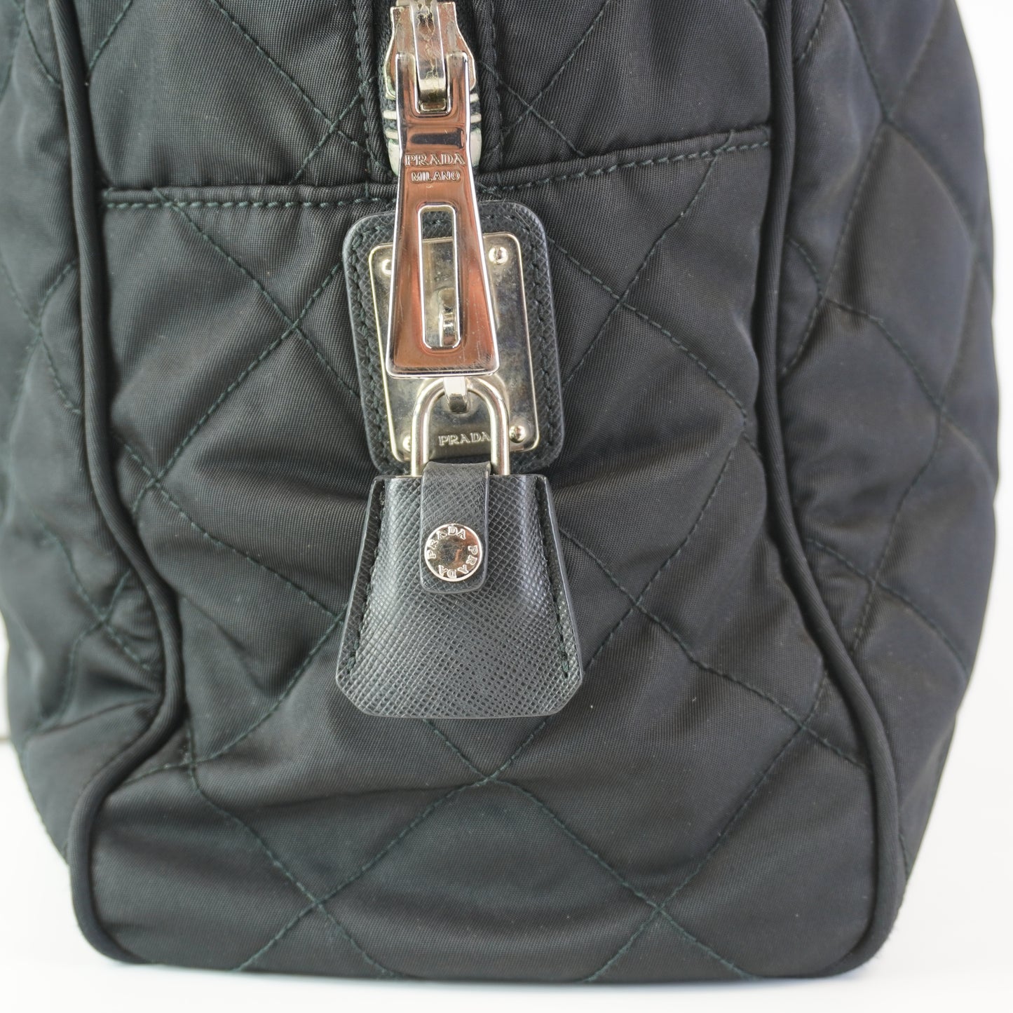 Prada QUIRLTED TESSUTO NYLON CHAIN TOTE