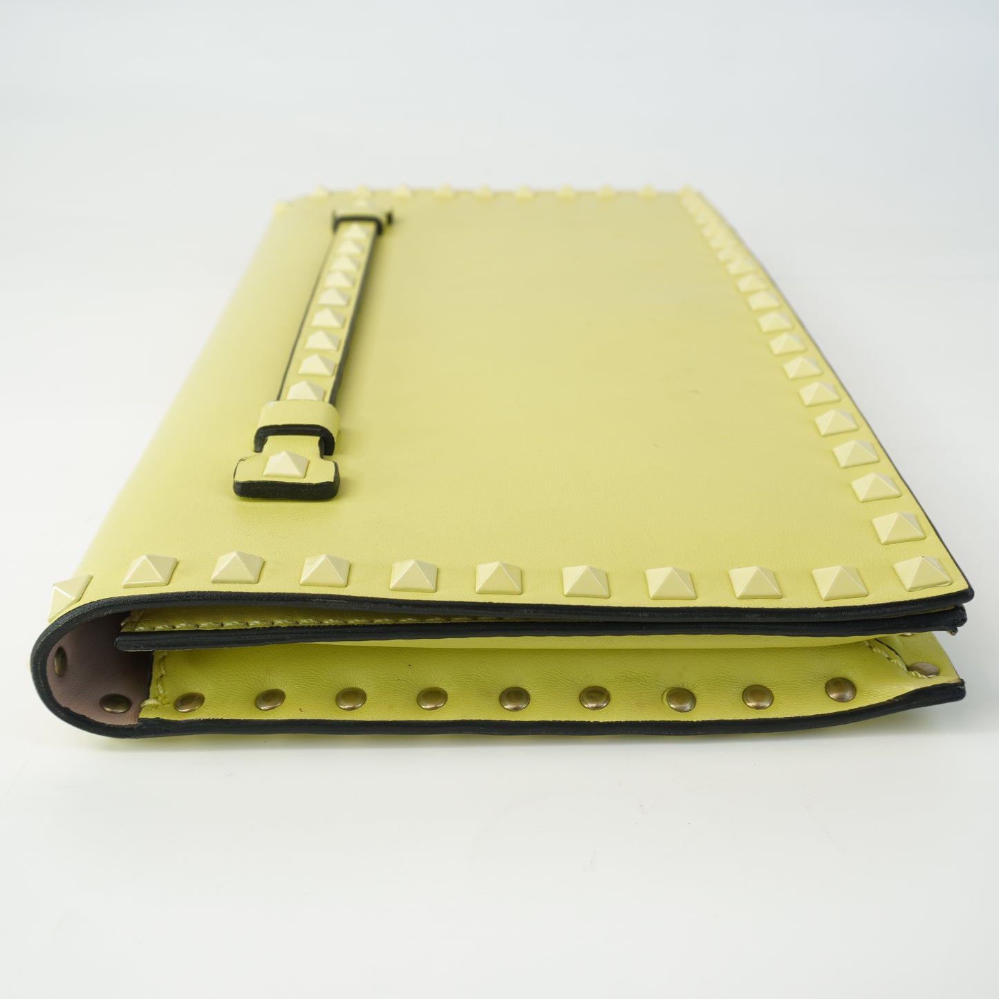 Valentino Rockstud Clutch Yellow