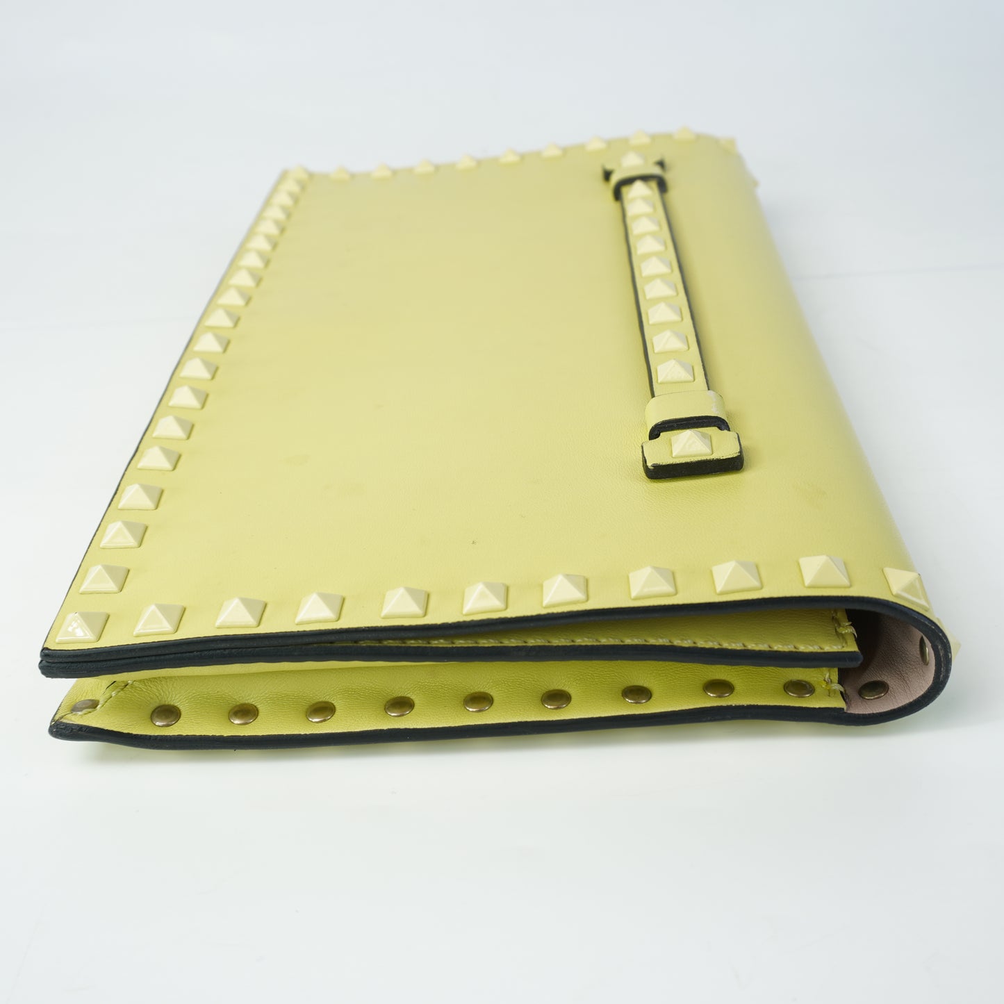 Valentino Rockstud Clutch Yellow