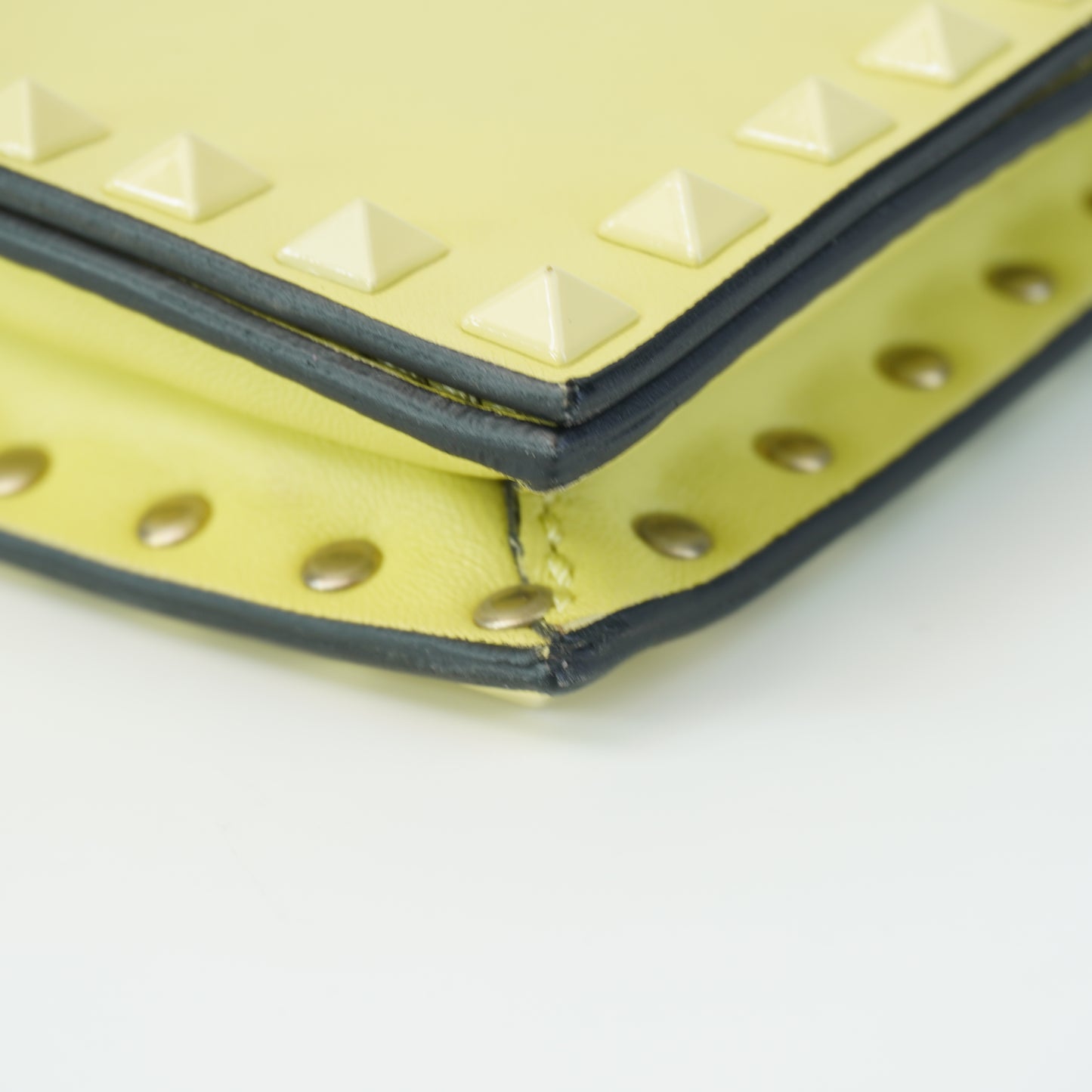 Valentino Rockstud Clutch Yellow