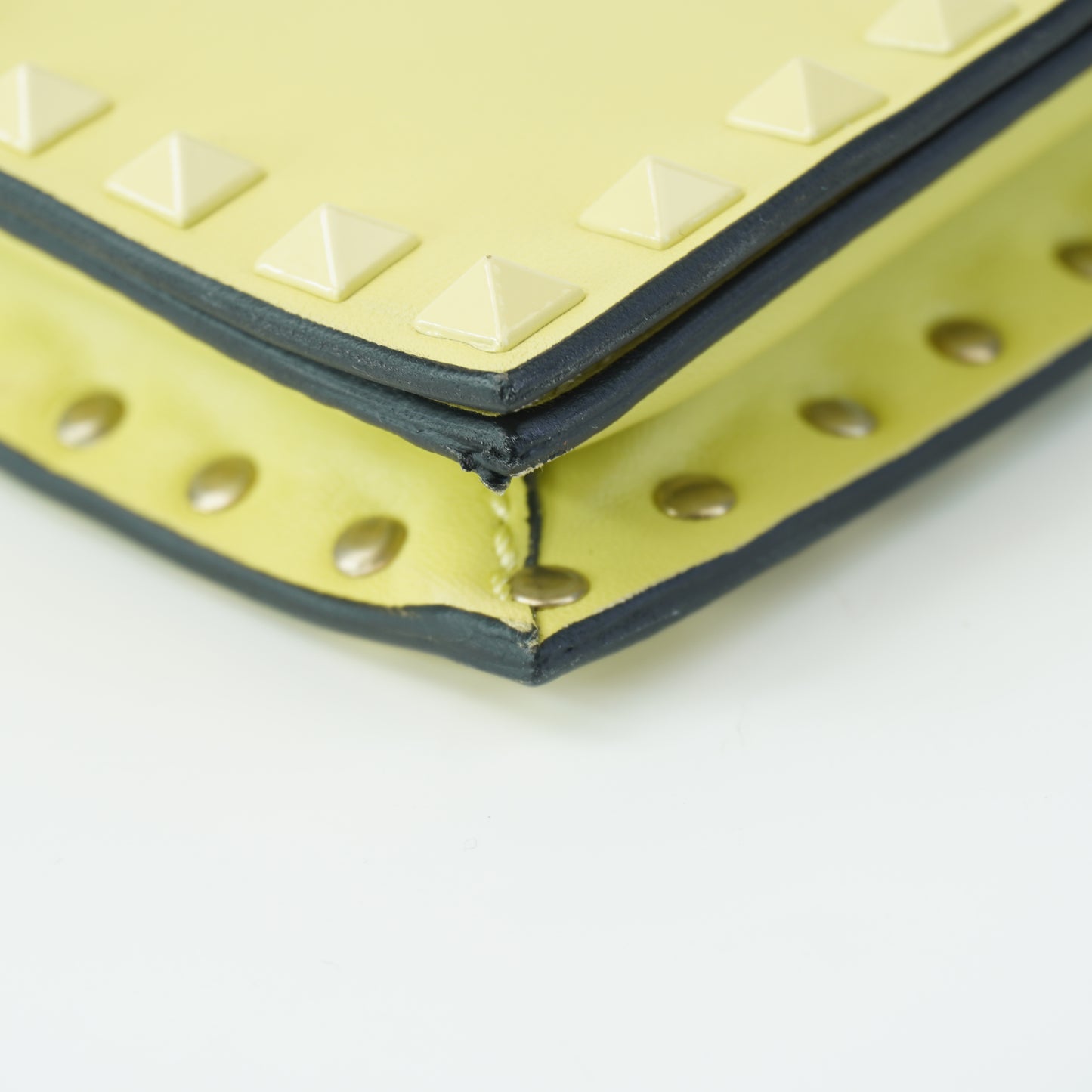 Valentino Rockstud Clutch Yellow