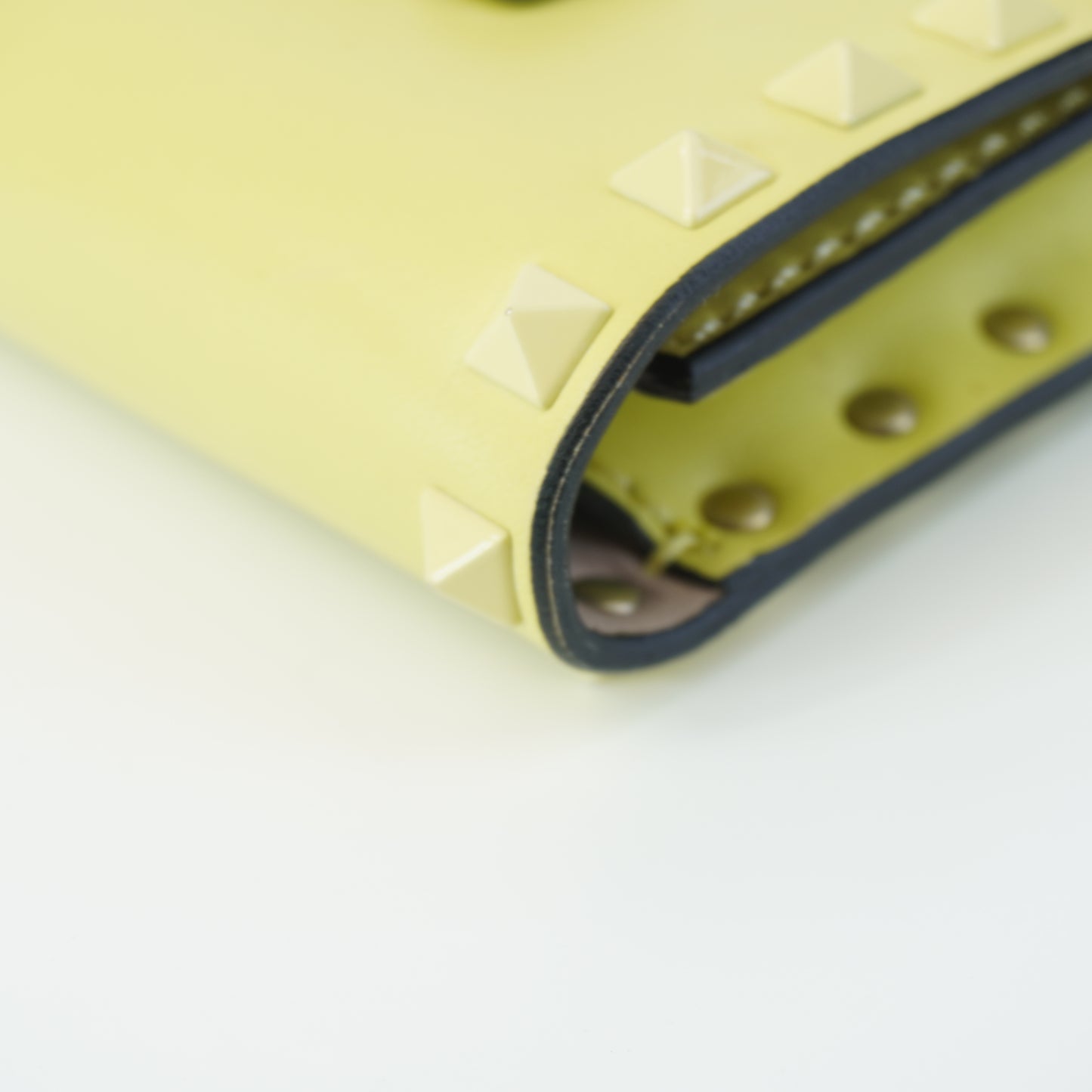 Valentino Rockstud Clutch Yellow