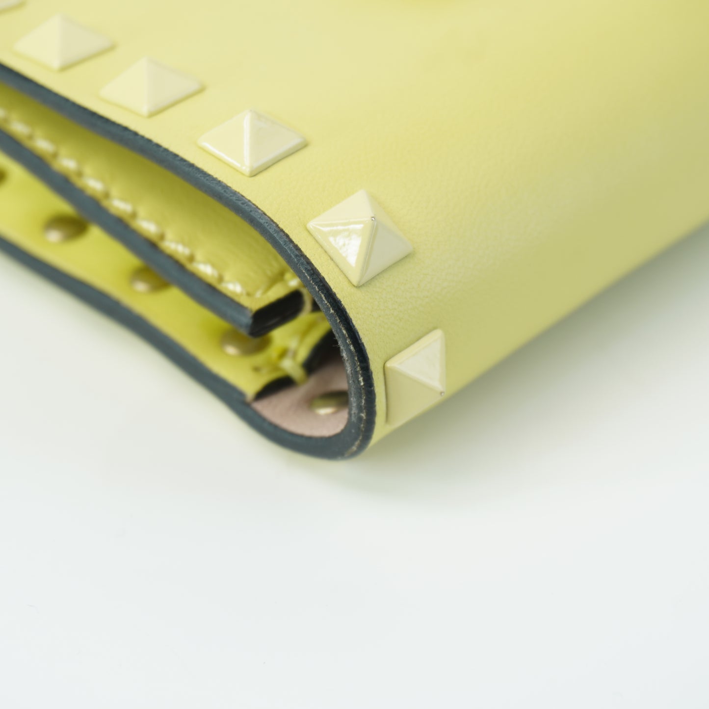 Valentino Rockstud Clutch Yellow