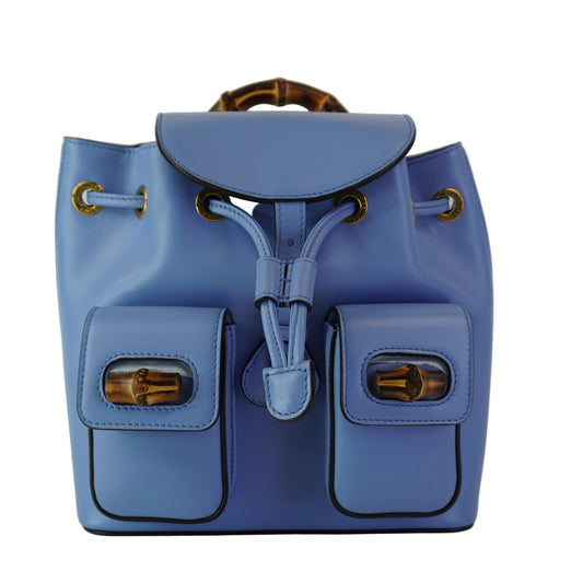 Gucci Small Bamboo Backpack Light Blue