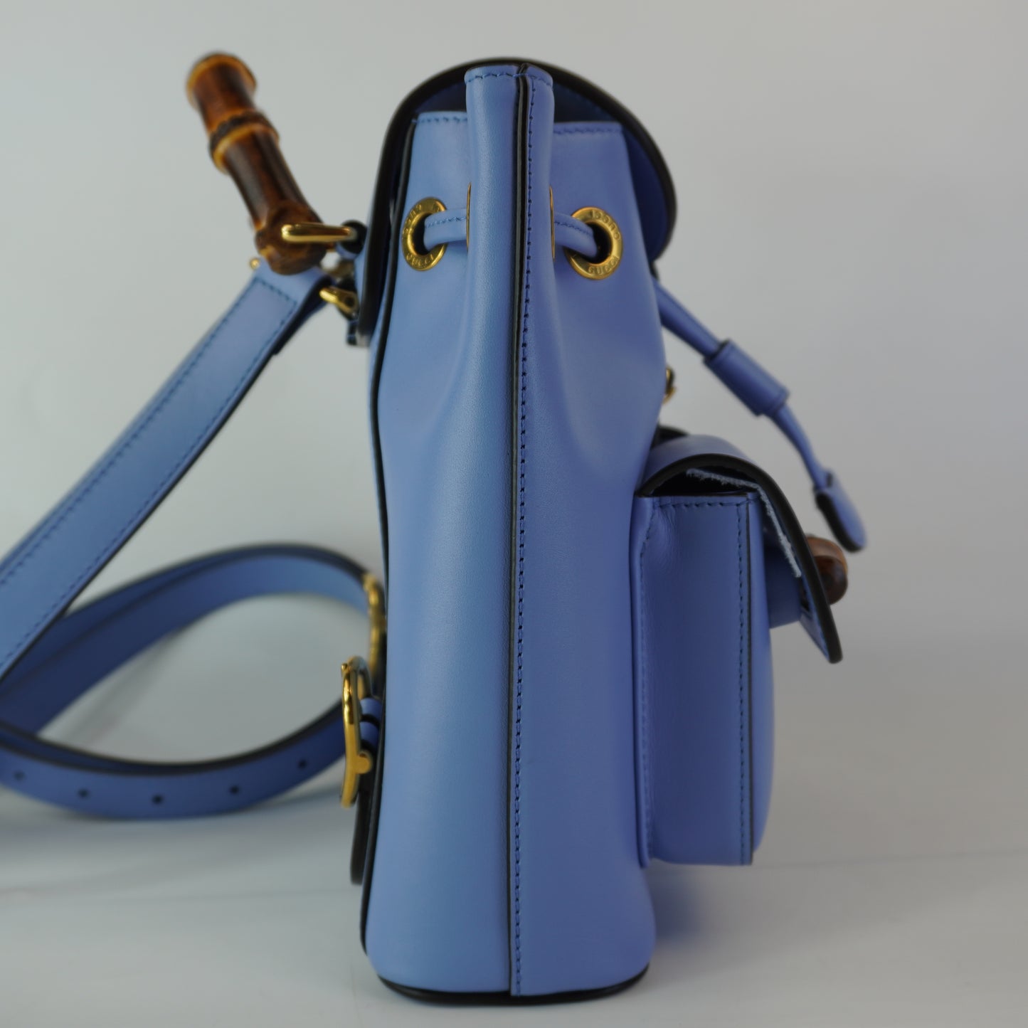 Gucci Small Bamboo Backpack Light Blue