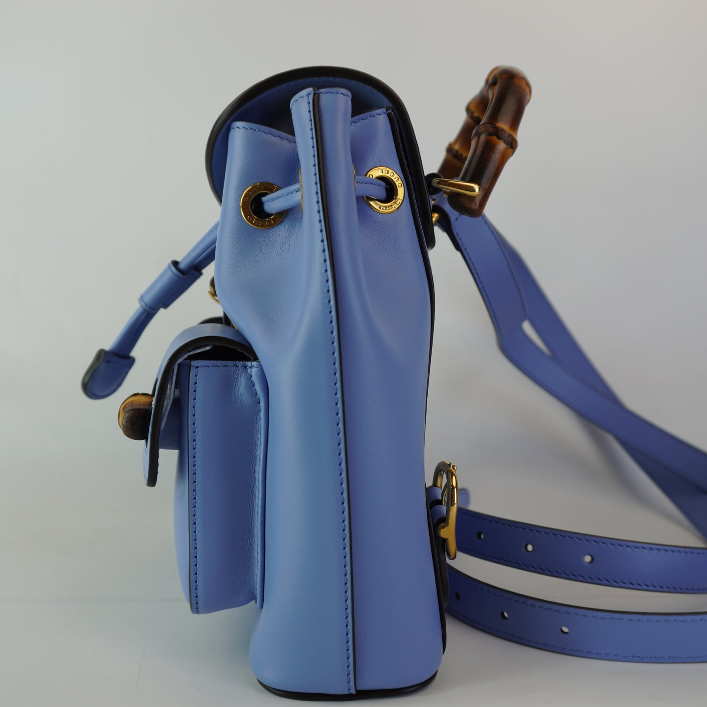 Gucci Small Bamboo Backpack Light Blue