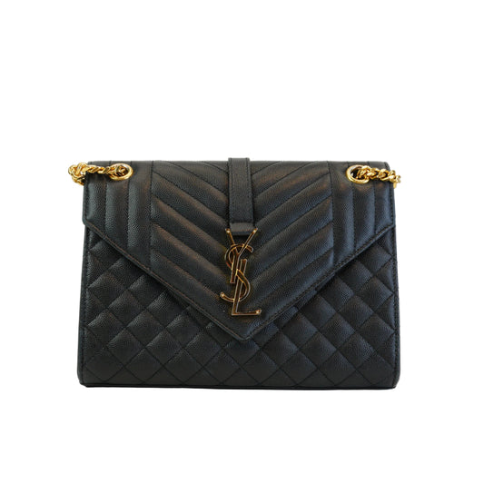 YSL Envelope Bag Black Small GHW