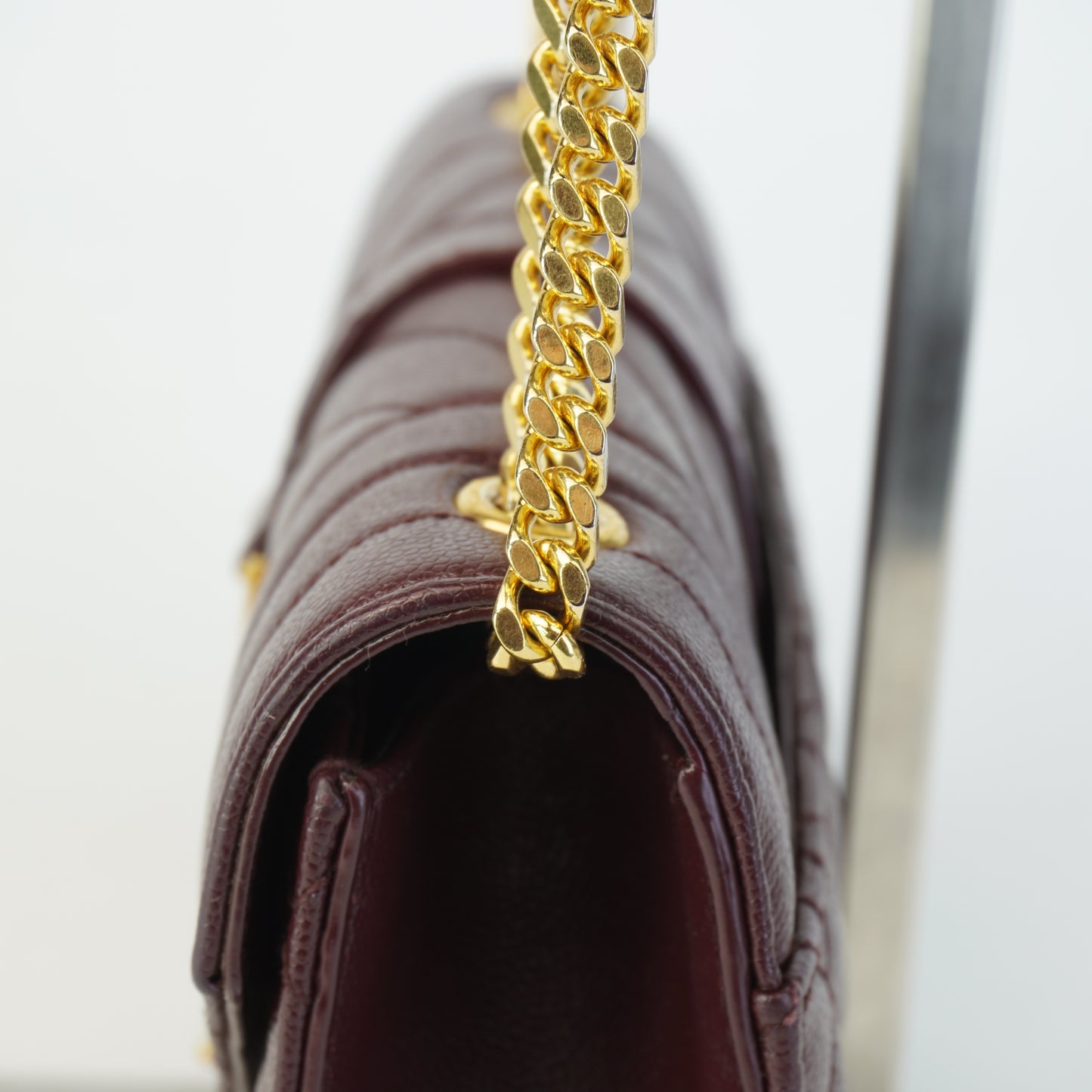 YSL Envelope Bag Burgundy