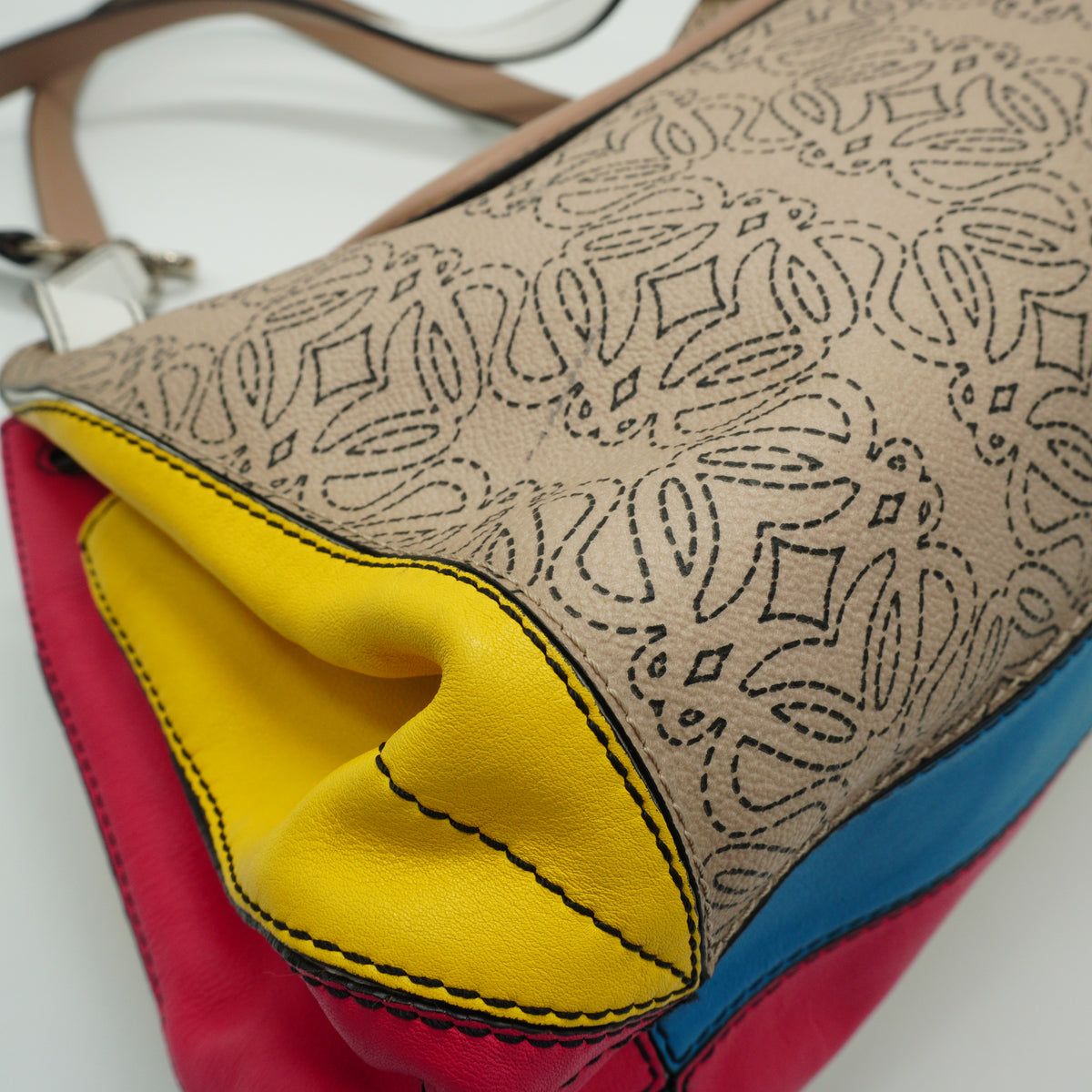 Loewe	Anagram Coated Canvas Kite Baguette Shoulder Bag