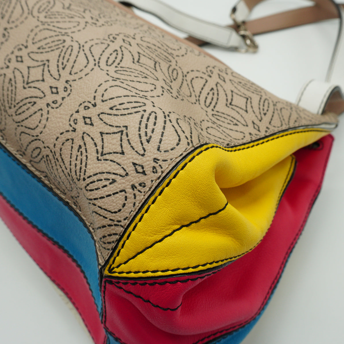 Loewe	Anagram Coated Canvas Kite Baguette Shoulder Bag