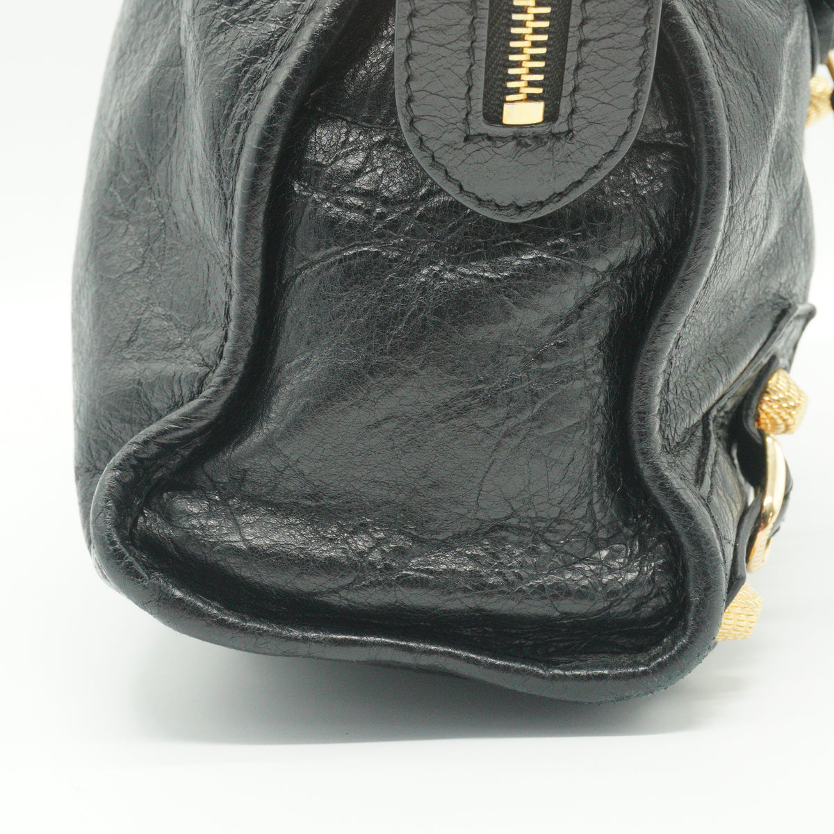Balenciaga	City Bag Medium Distressed Lambskin Black GHW
