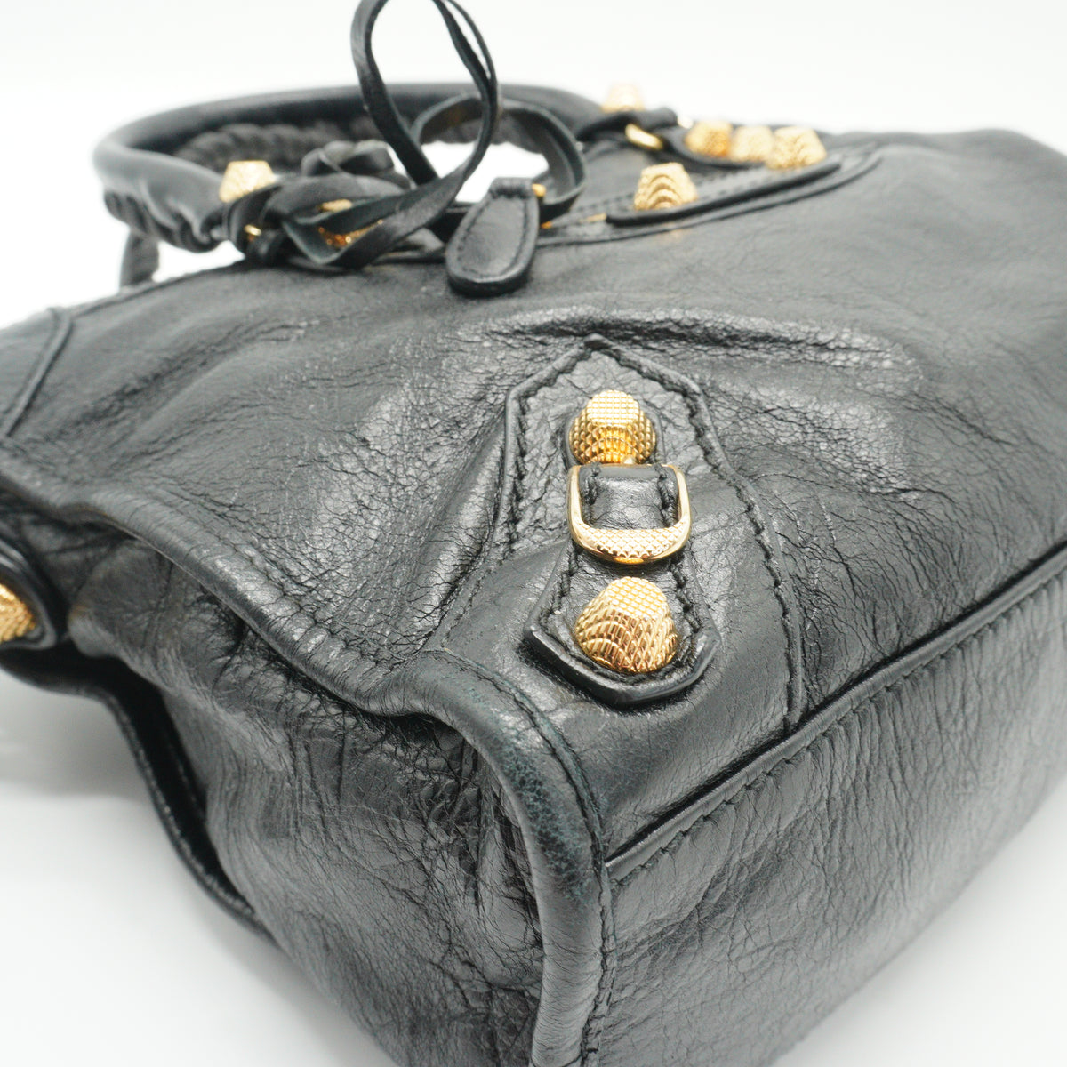 Balenciaga	City Bag Medium Distressed Lambskin Black GHW