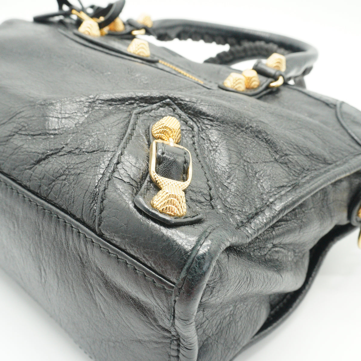 Balenciaga	City Bag Medium Distressed Lambskin Black GHW