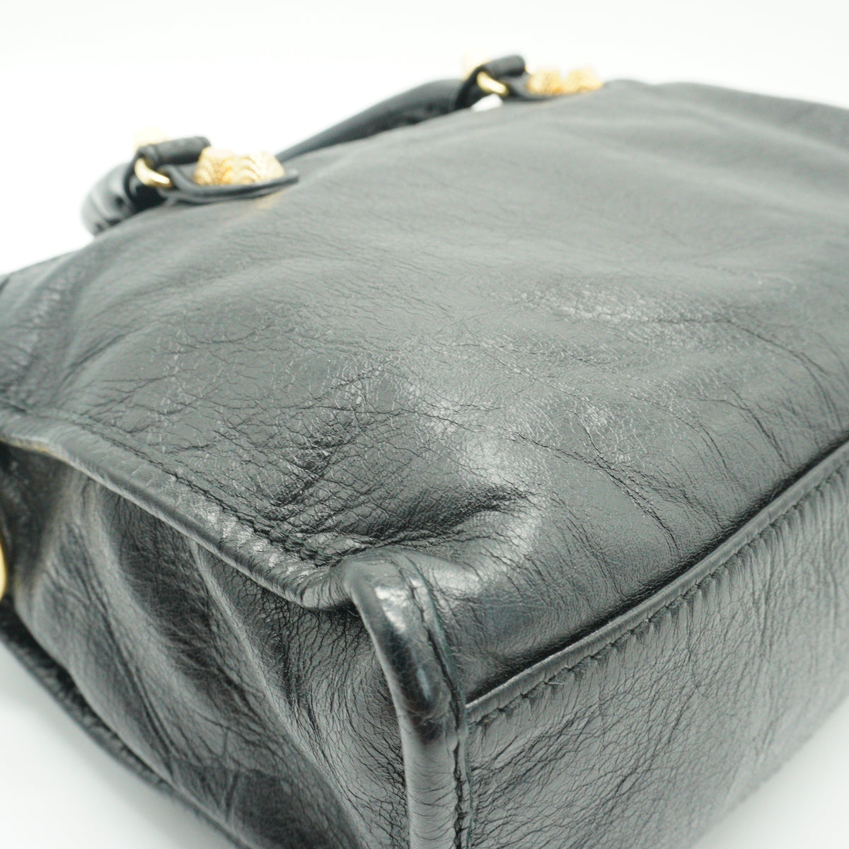 Balenciaga	City Bag Medium Distressed Lambskin Black GHW