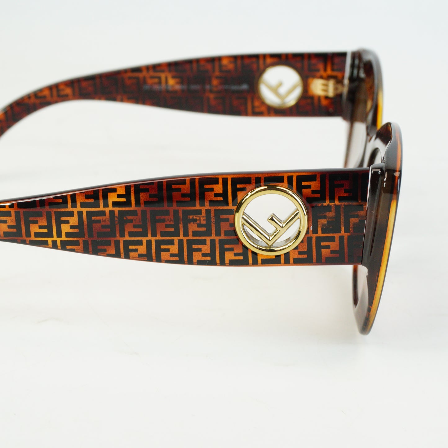 Fendi Brown Frame Zucca FF Logo Cat-eye Sunglasses