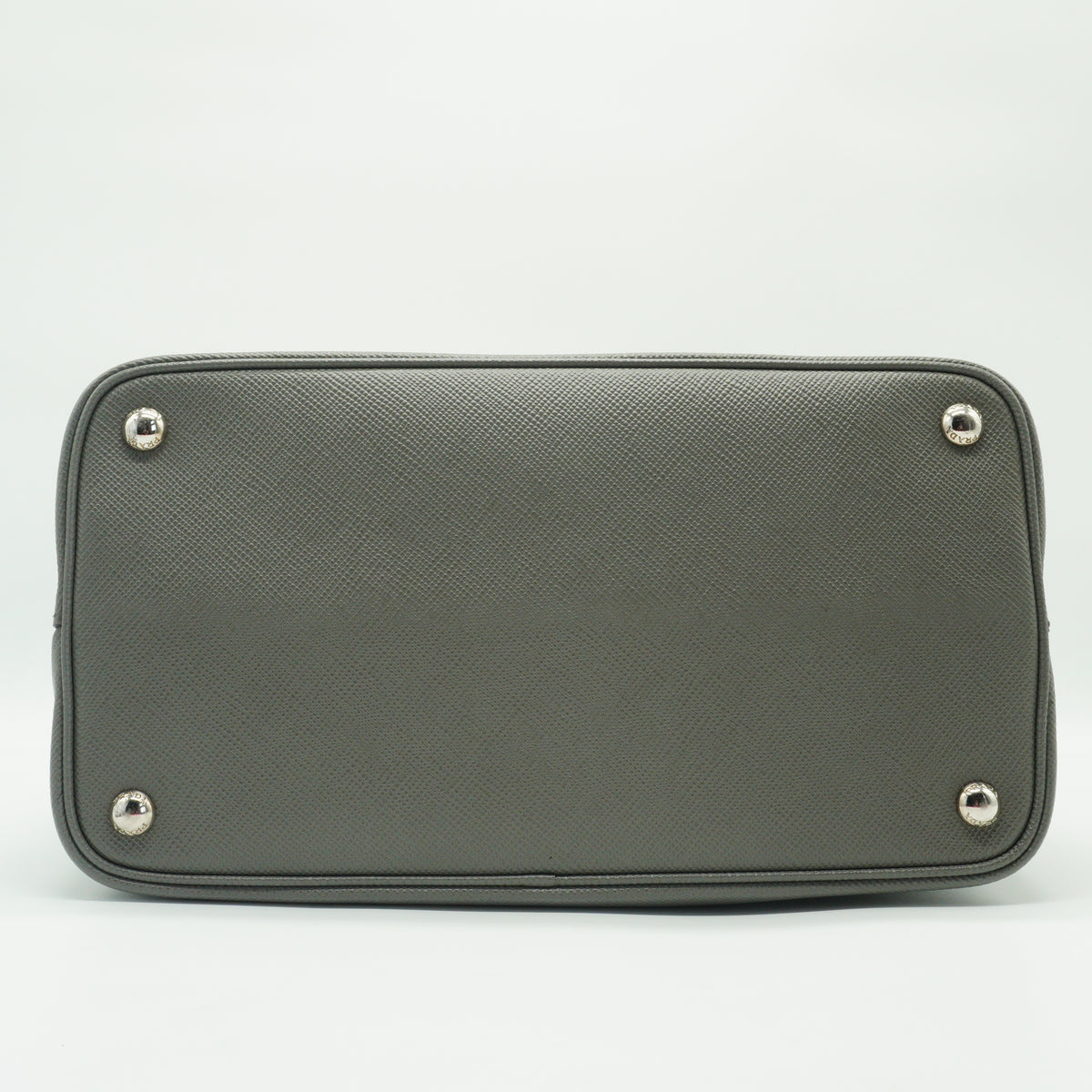 Prada	Saffiano Double Turn-Lock Satchel Grey medium SHW