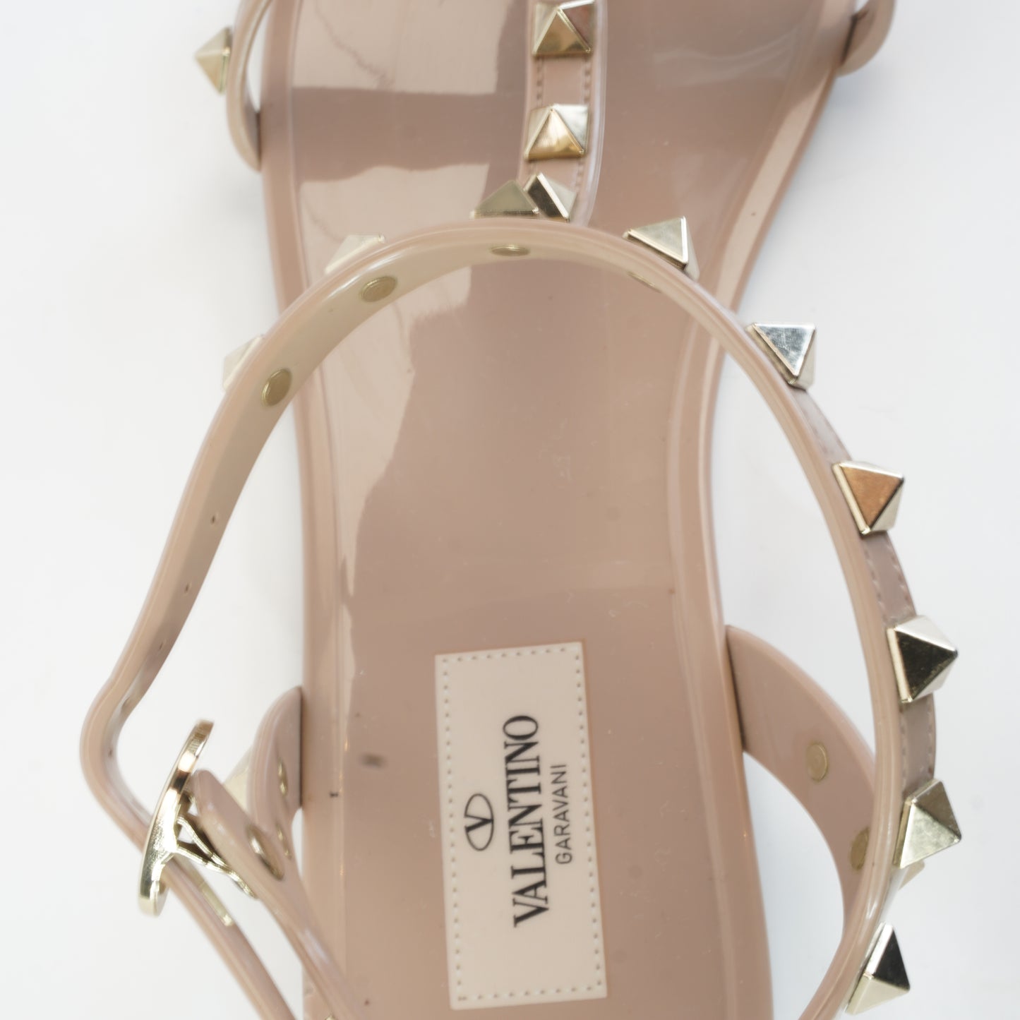 Valentino Rockstud Flats Beige