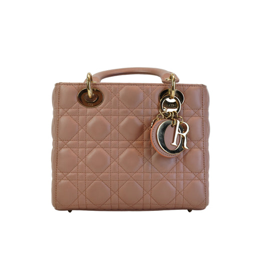 Dior Lady Dior Lambskin Small Beige GHW