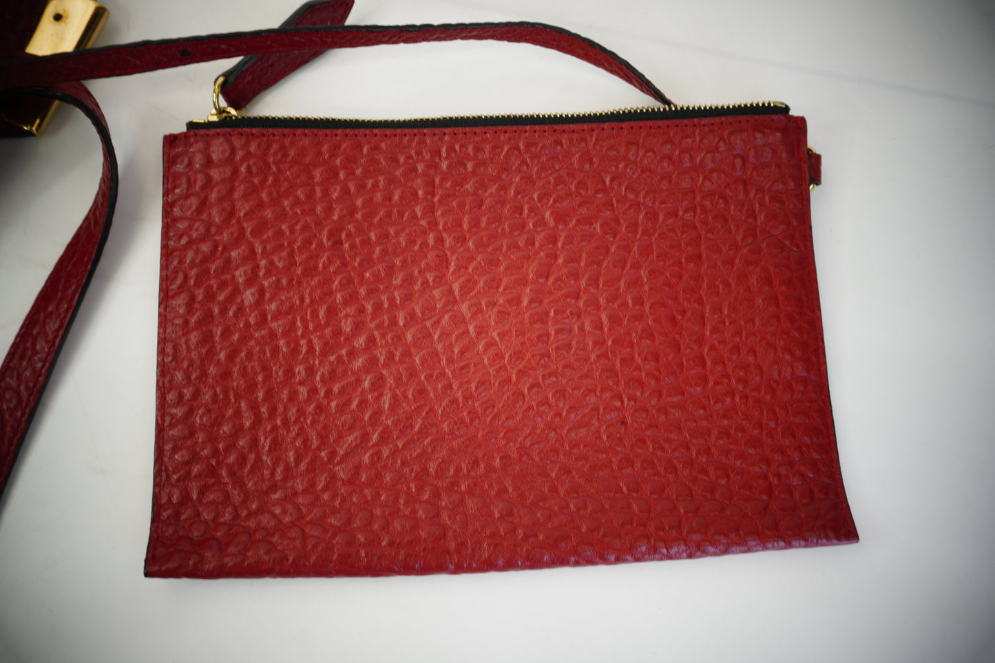 Burberry	Canterbury Small Tote Embossed Check Grain Leather