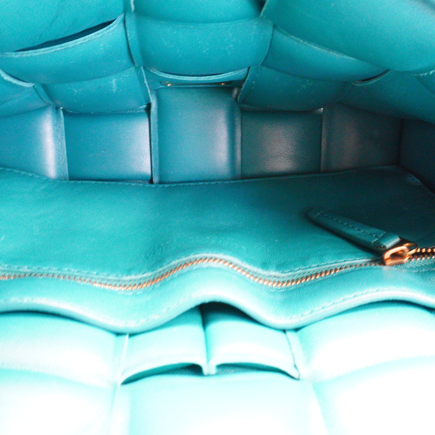 Bottega Veneta Padded Cassette Teal Medium GHW