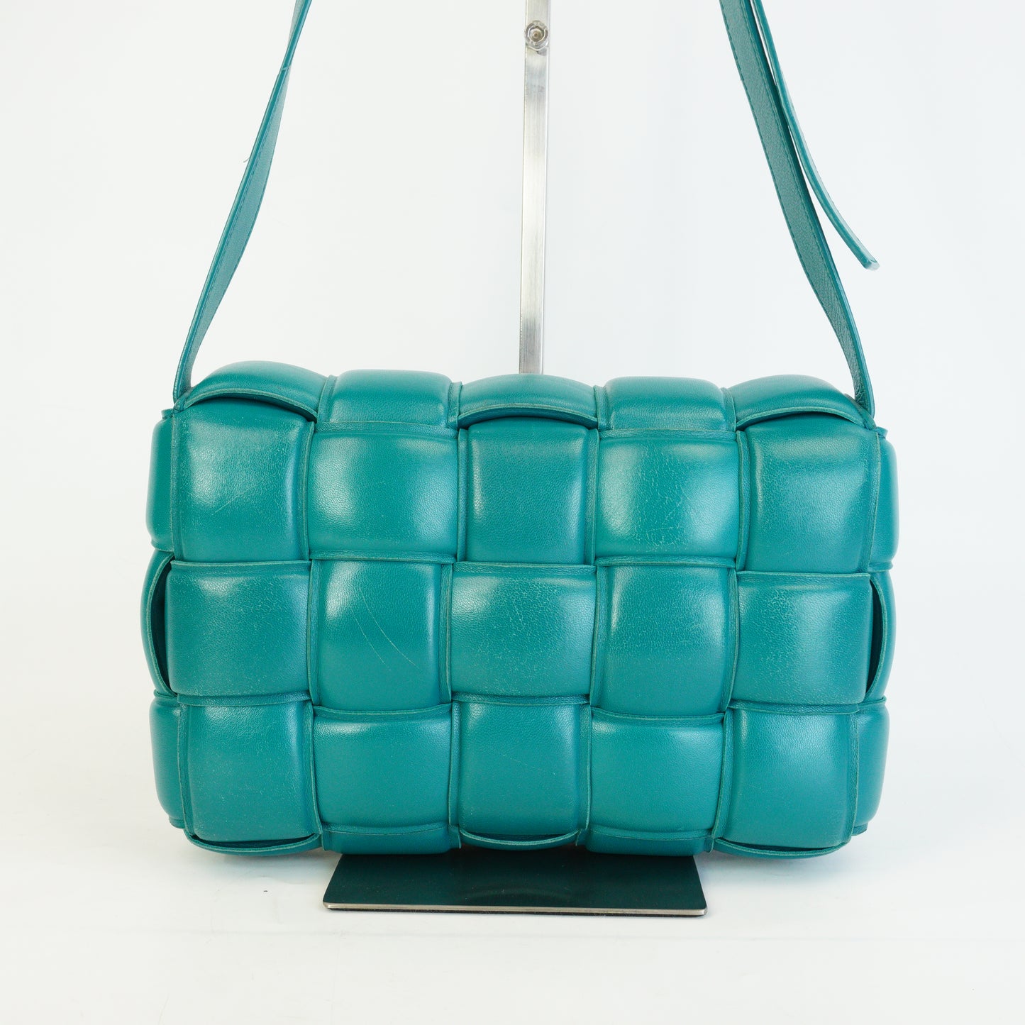 Bottega Veneta Padded Cassette Teal Medium GHW