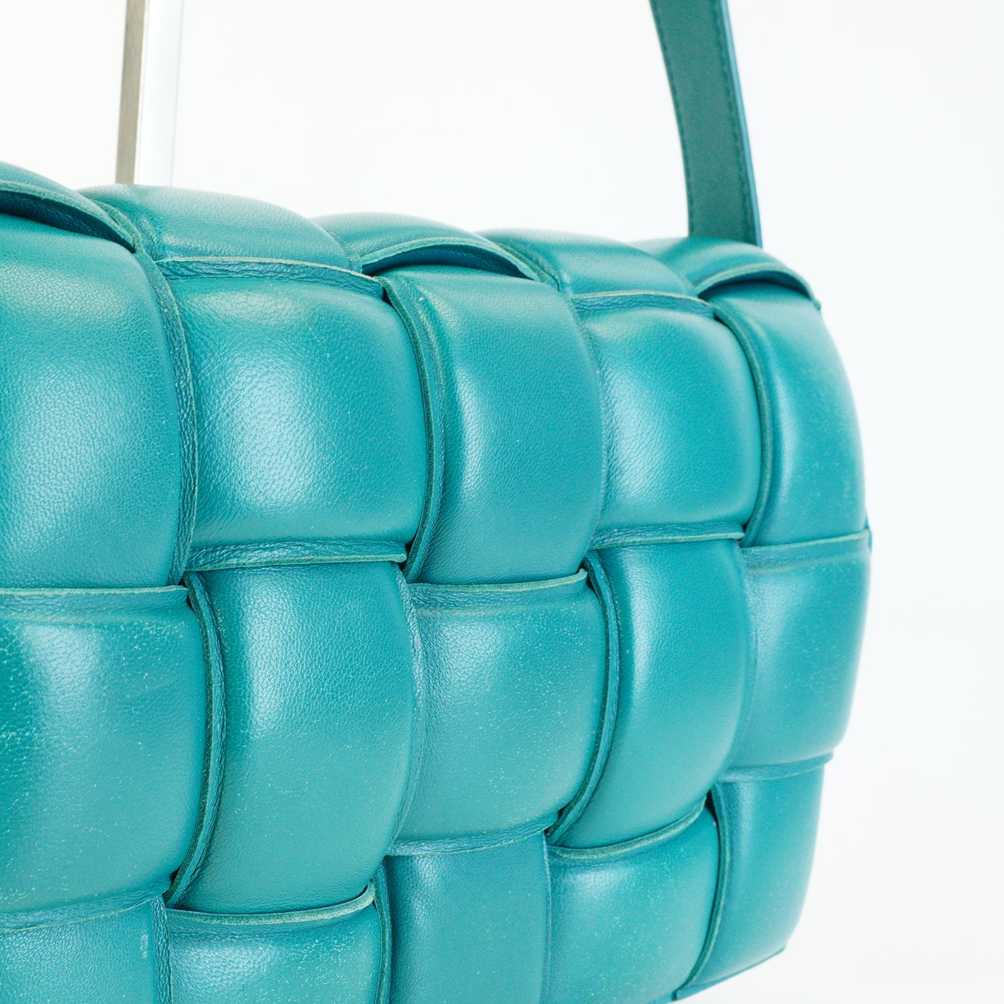 Bottega Veneta Padded Cassette Teal Medium GHW