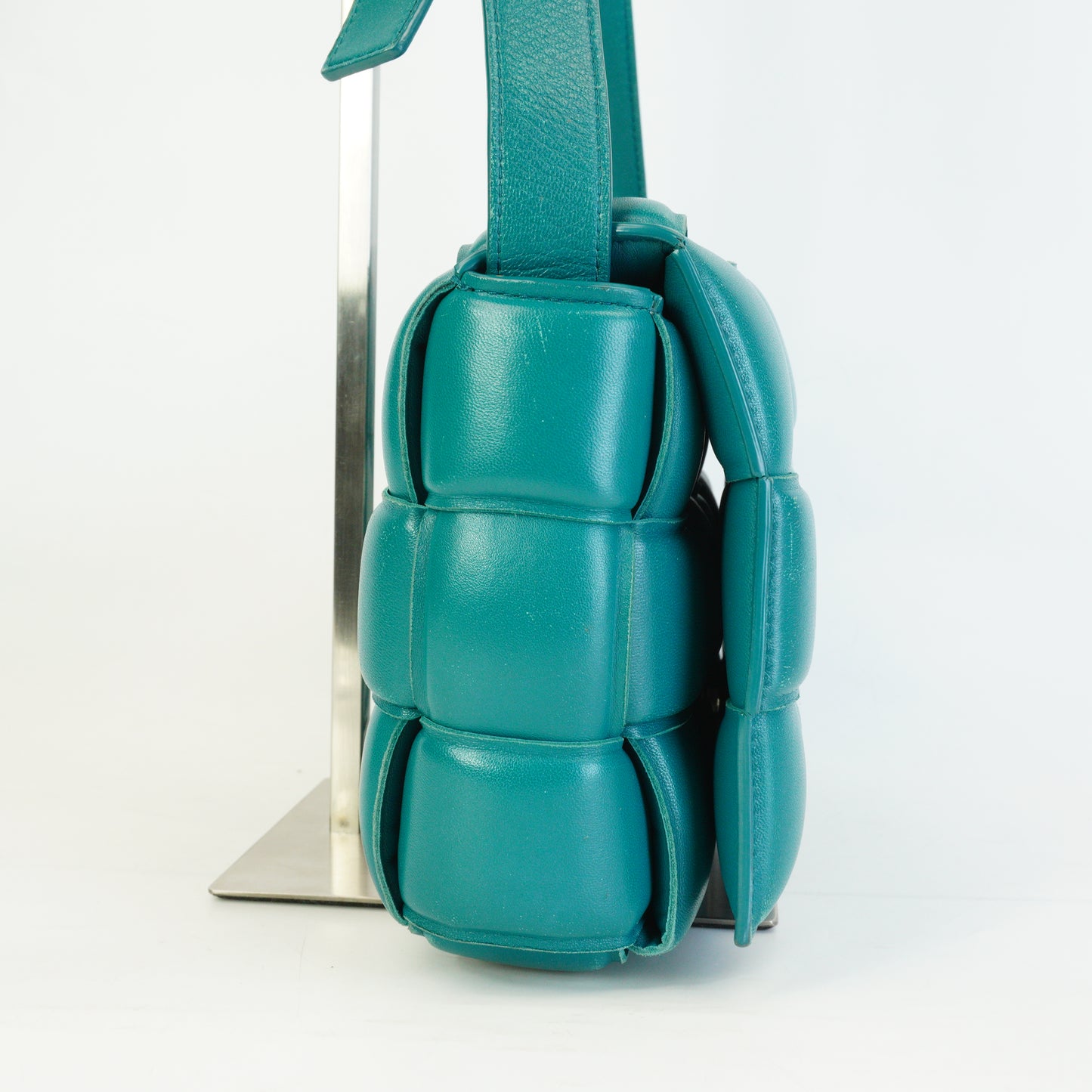 Bottega Veneta Padded Cassette Teal Medium GHW
