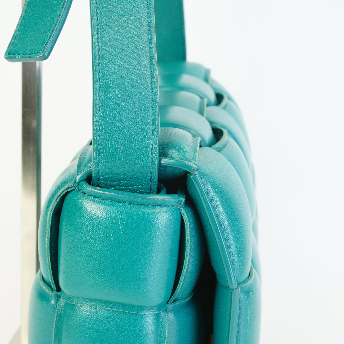 Bottega Veneta Padded Cassette Teal Medium GHW