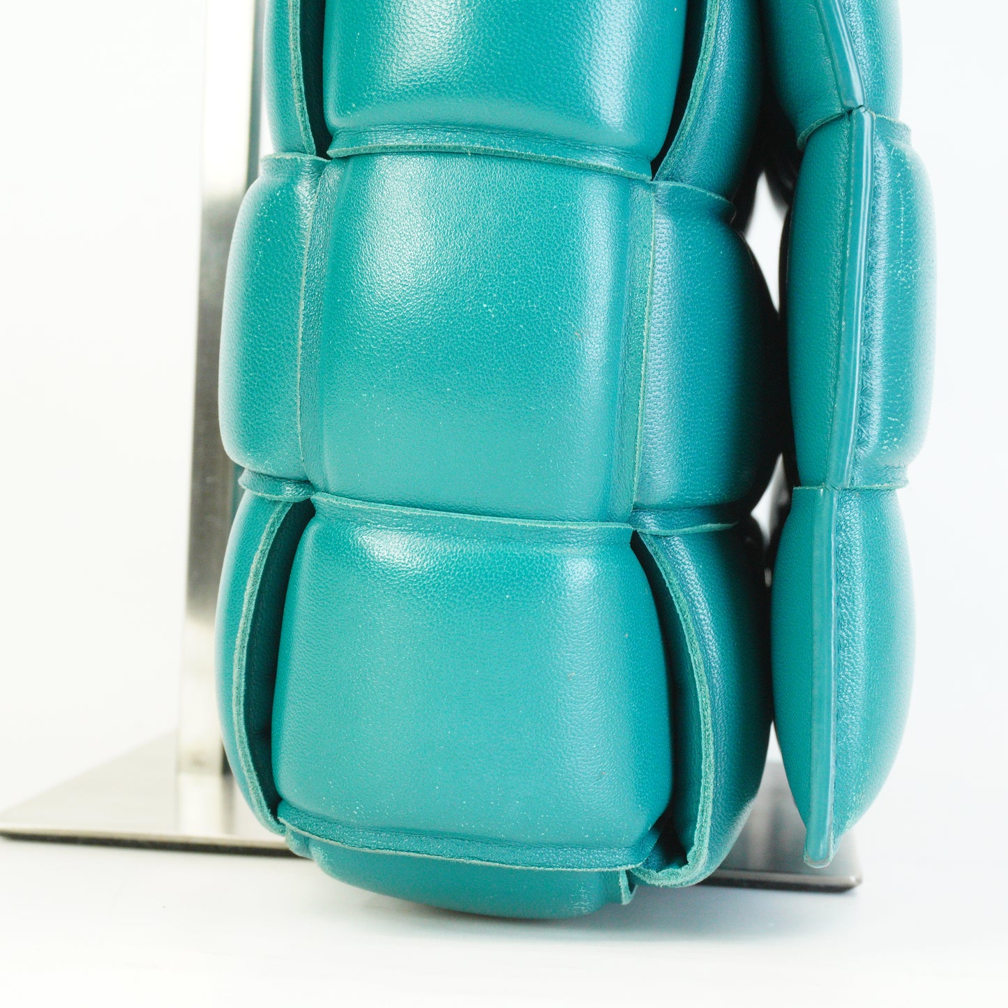 Bottega Veneta Padded Cassette Teal Medium GHW