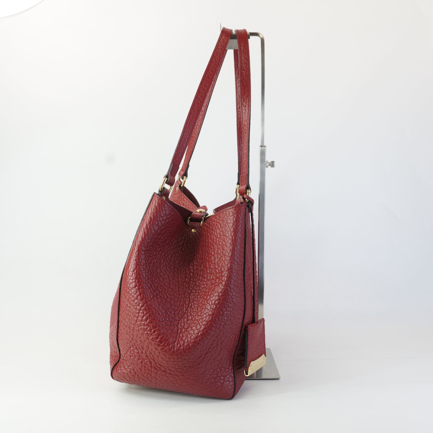 Burberry	Canterbury Small Tote Embossed Check Grain Leather