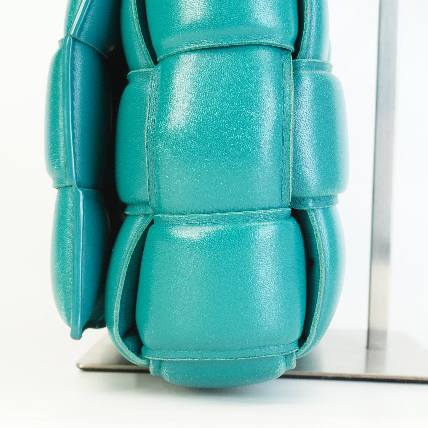Bottega Veneta Padded Cassette Teal Medium GHW