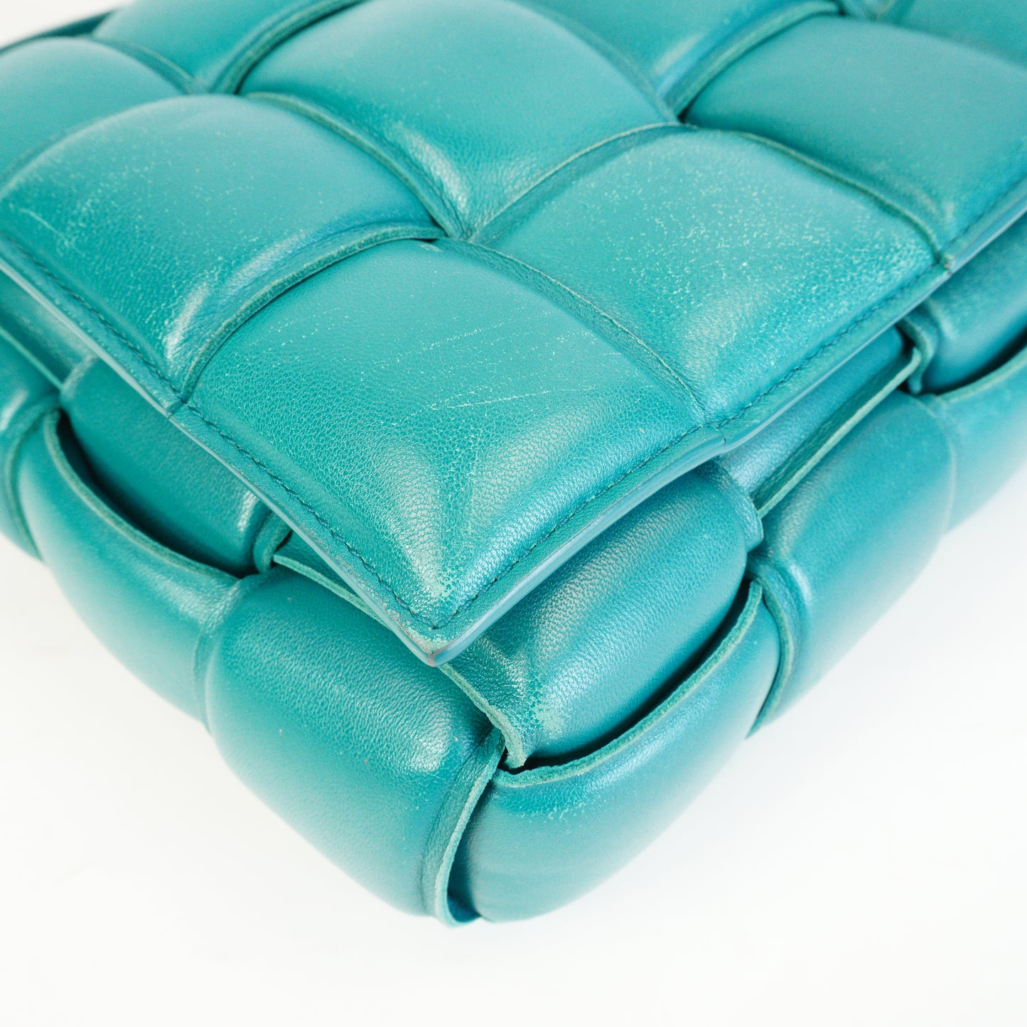 Bottega Veneta Padded Cassette Teal Medium GHW
