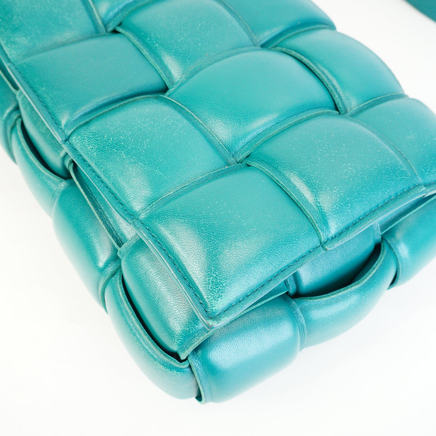 Bottega Veneta Padded Cassette Teal Medium GHW