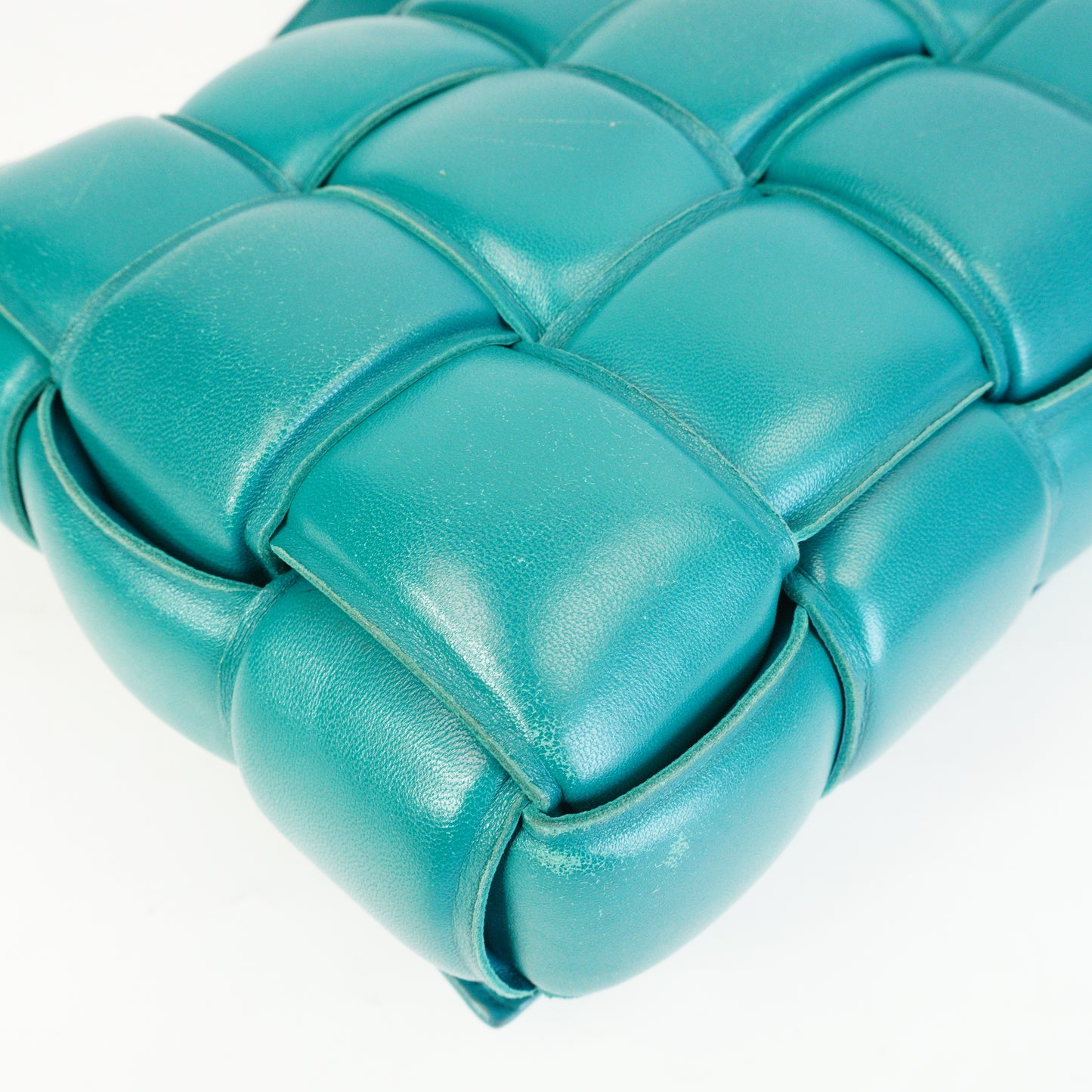 Bottega Veneta Padded Cassette Teal Medium GHW
