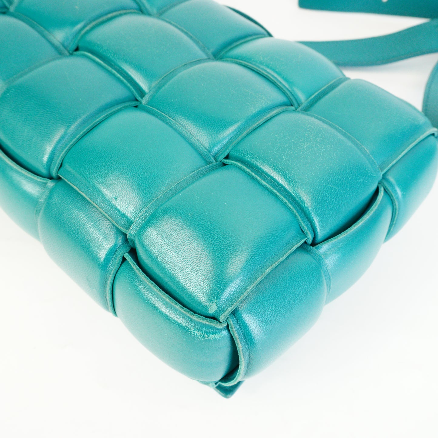 Bottega Veneta Padded Cassette Teal Medium GHW