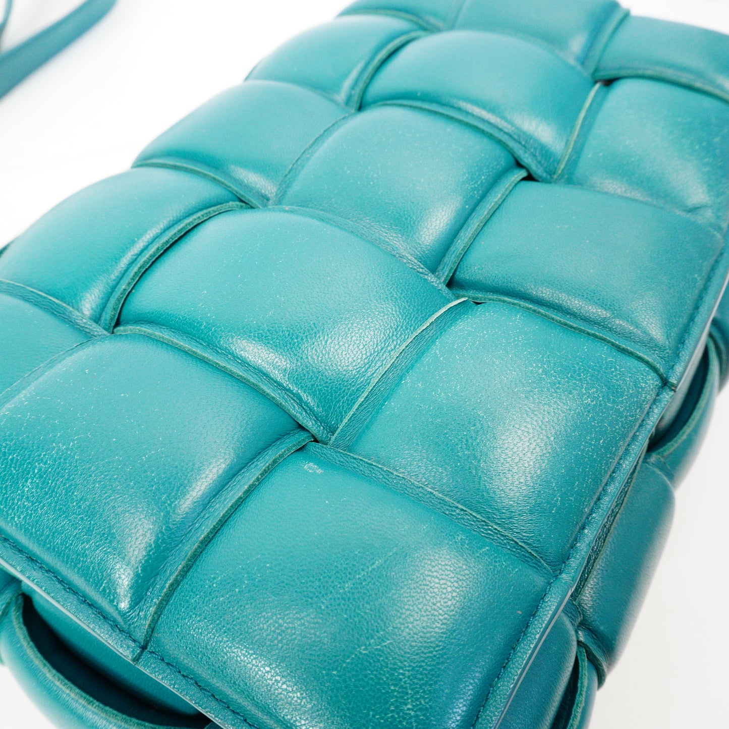 Bottega Veneta Padded Cassette Teal Medium GHW