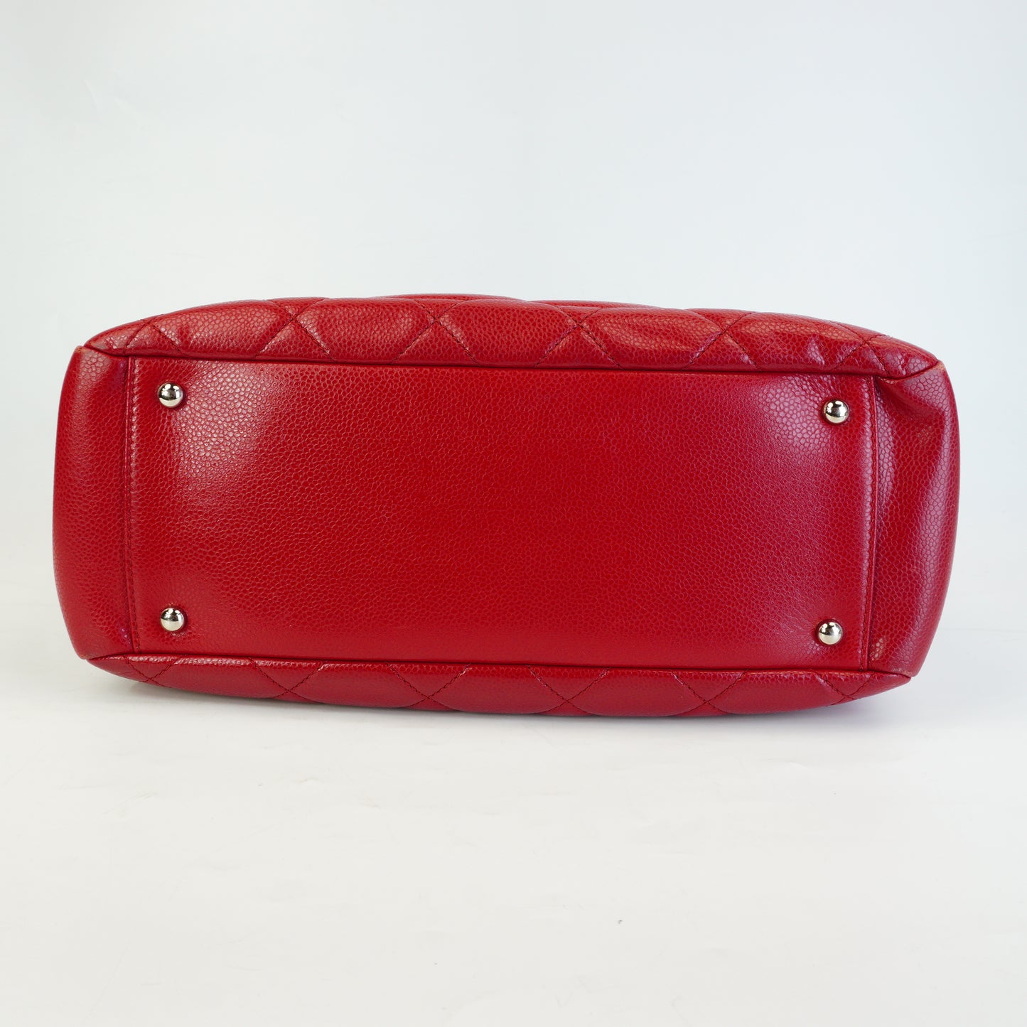 Chanel Timeless CC Soft Shopper Caviar Quilted Medium Red SHW