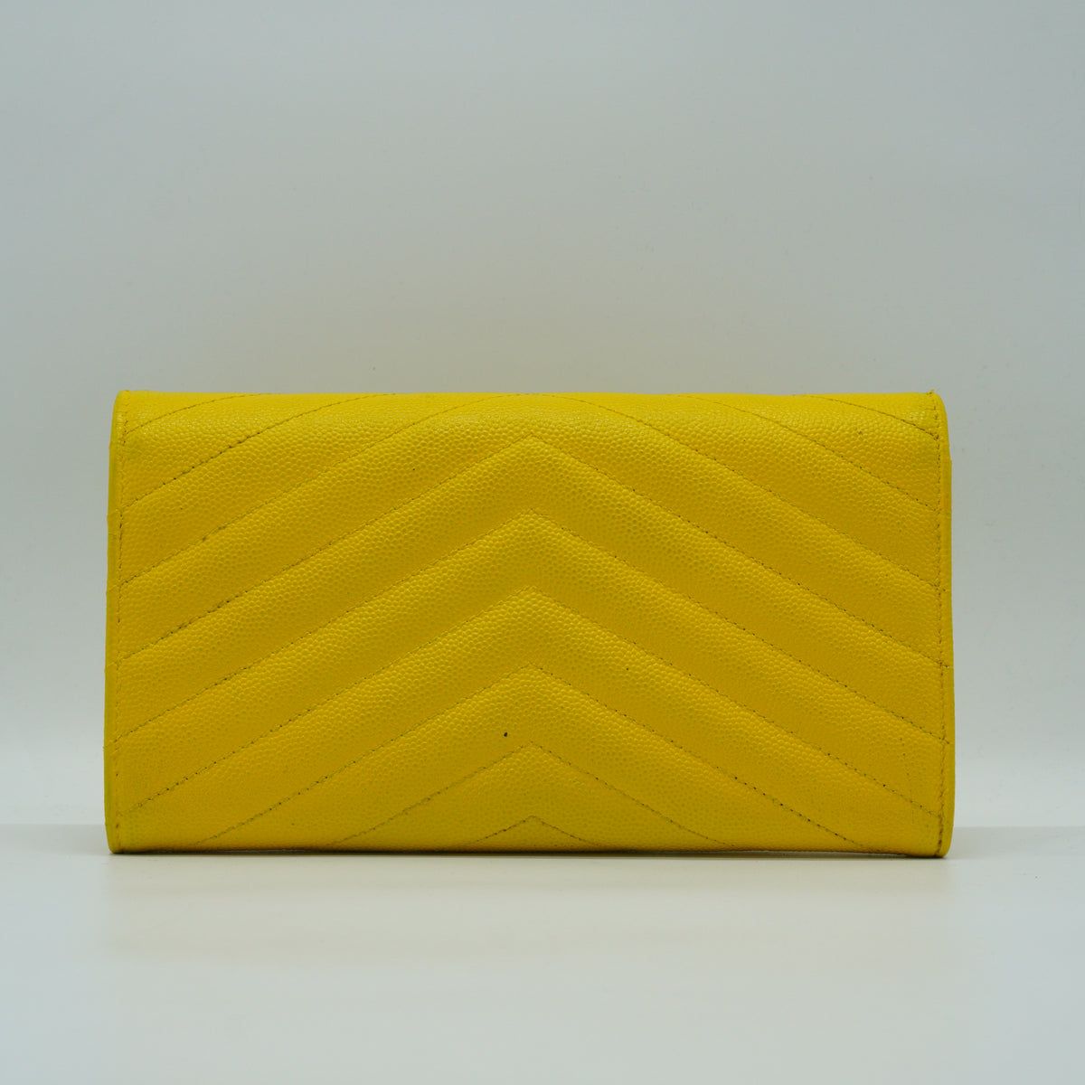 YSL	Envelope Flap Wallet Yellow GHW