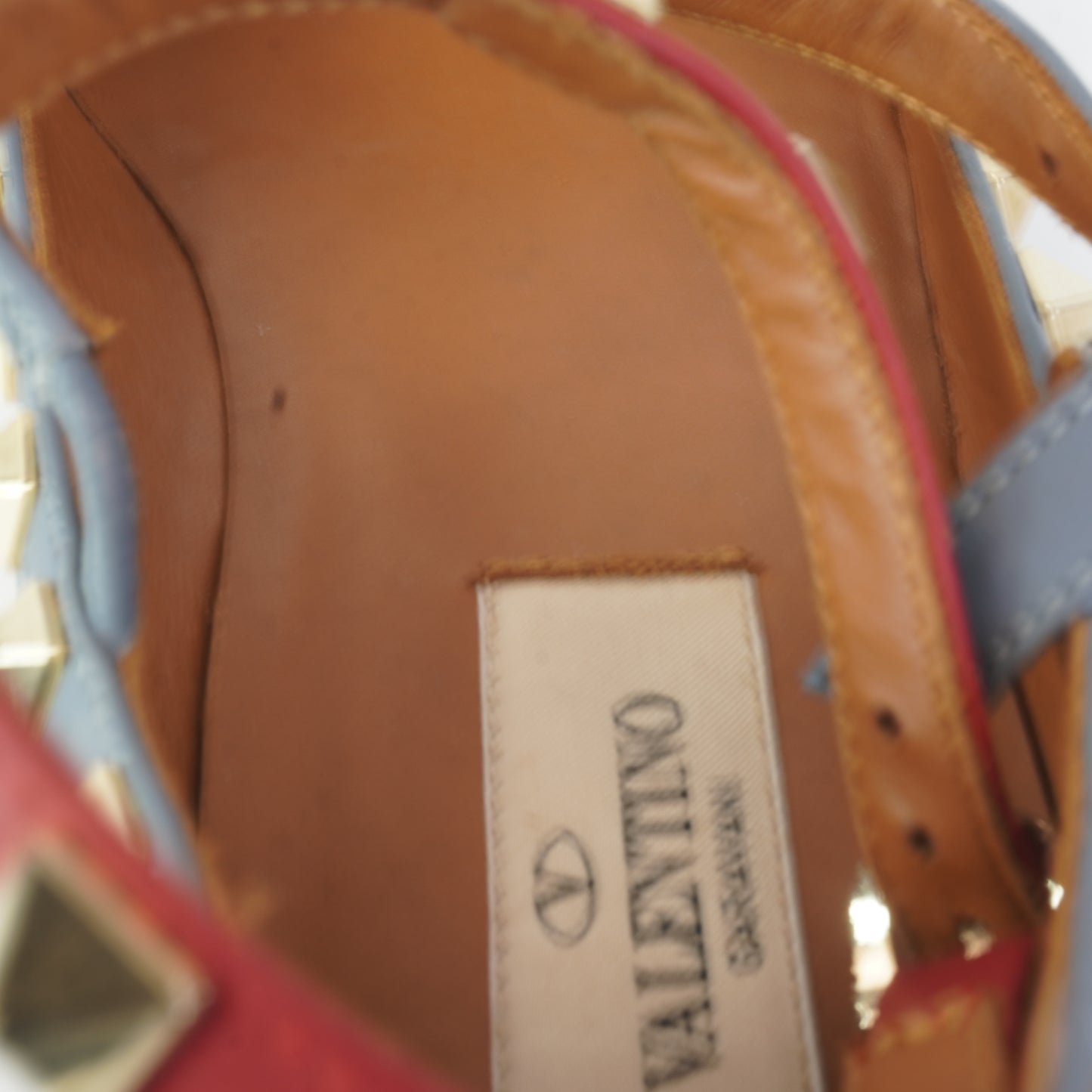 Valentinno Rockstud Caged Ballet Flats Multi-color size 36 1/2