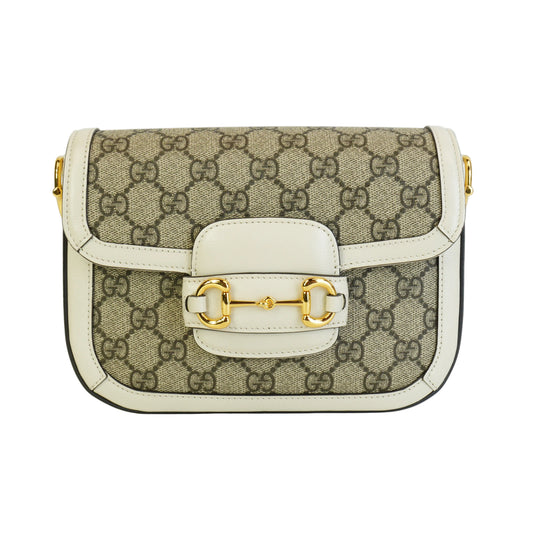Gucci Horsebit 1955 White Trims Mini GHW