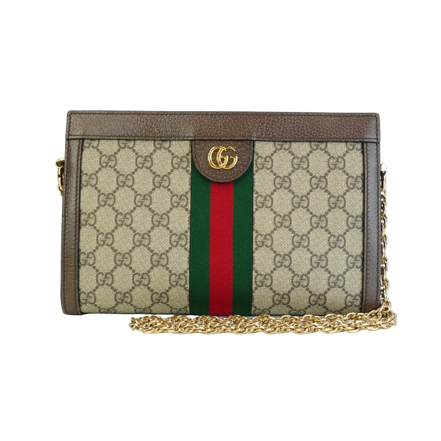 Gucci Ophidia GG Shoulder Bag Brown Trims Small GHW