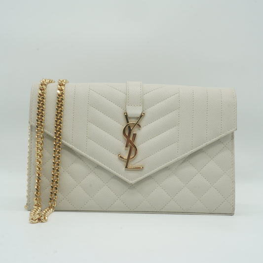 YSL	Envelope Small White GHW