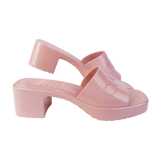 Gucci Block Heels Sandals Pink Size 38