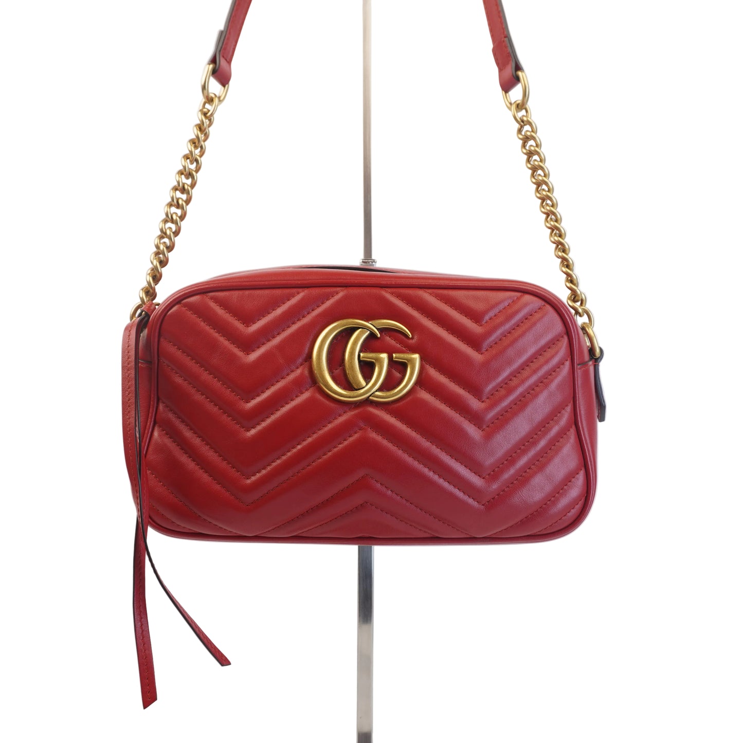 Gucci GG Marmont Matelasse Small Camera Bag Red