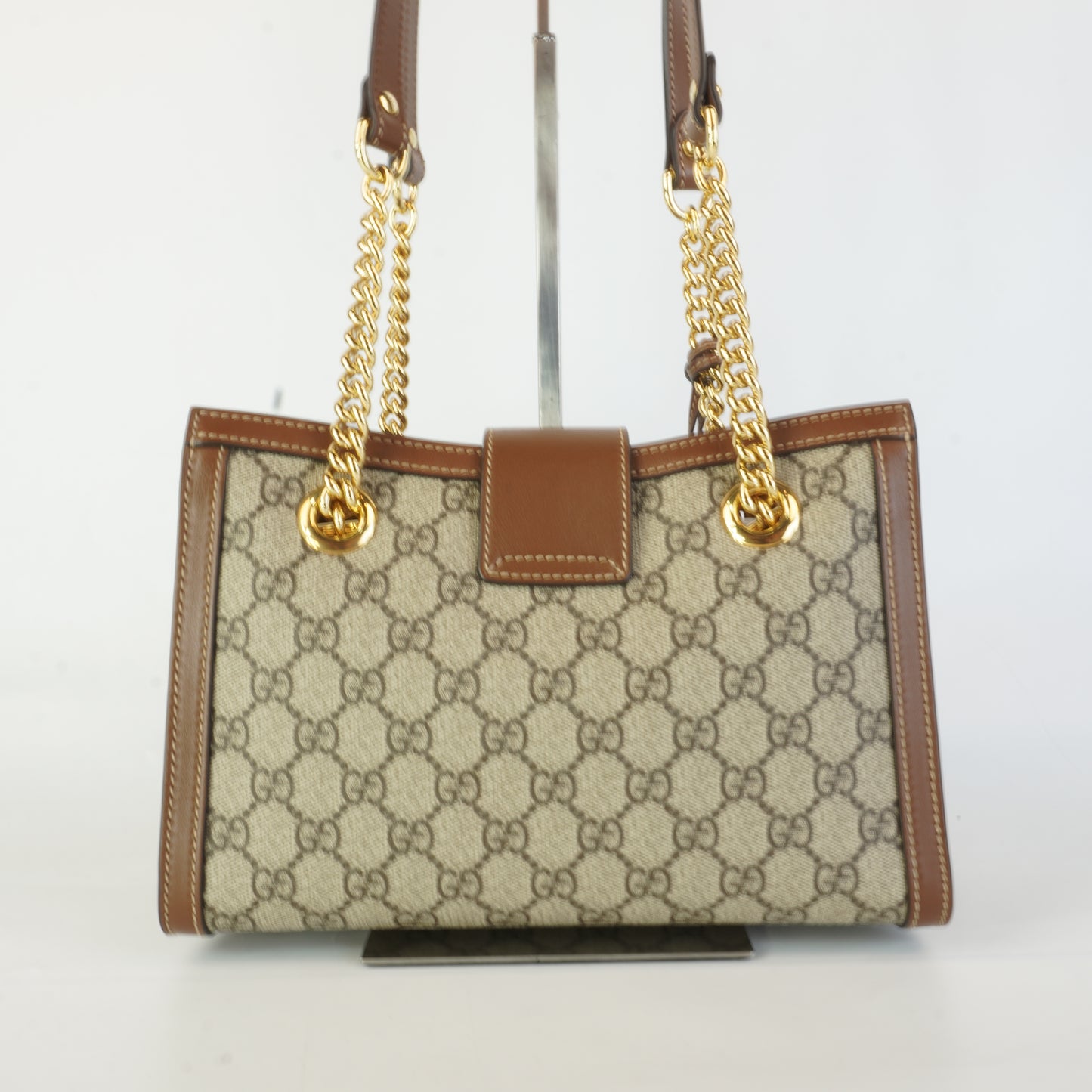 Gucci GG Supreme Padlock Small Shoulder Bag Brown