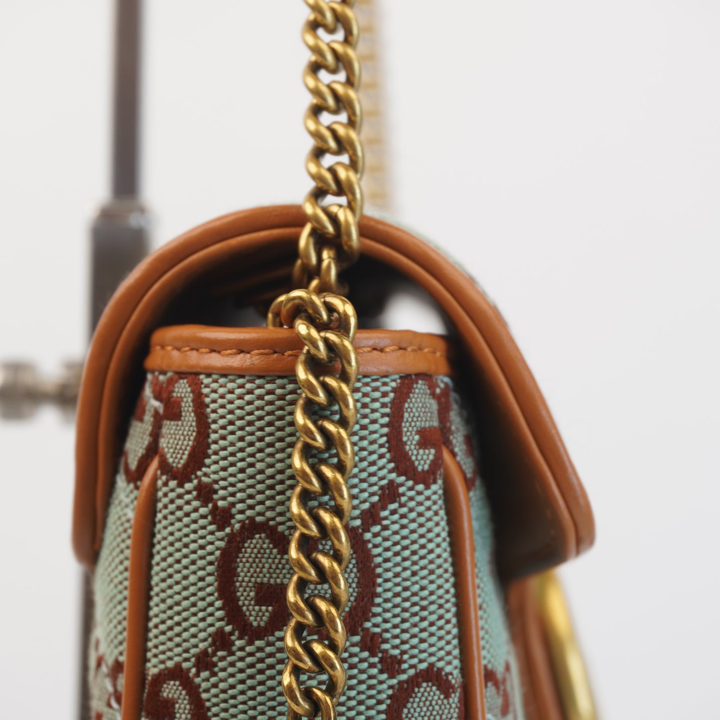Gucci GG Marmont Super Mini Shoulder Bag Azure/Brown