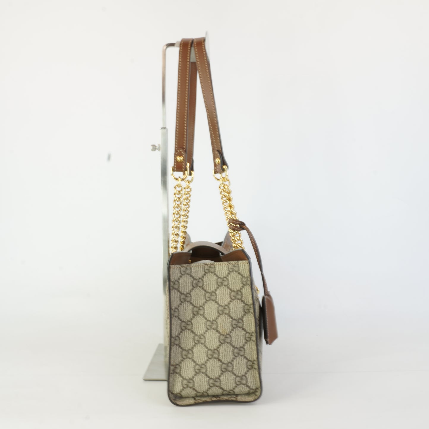 Gucci GG Supreme Padlock Small Shoulder Bag Brown