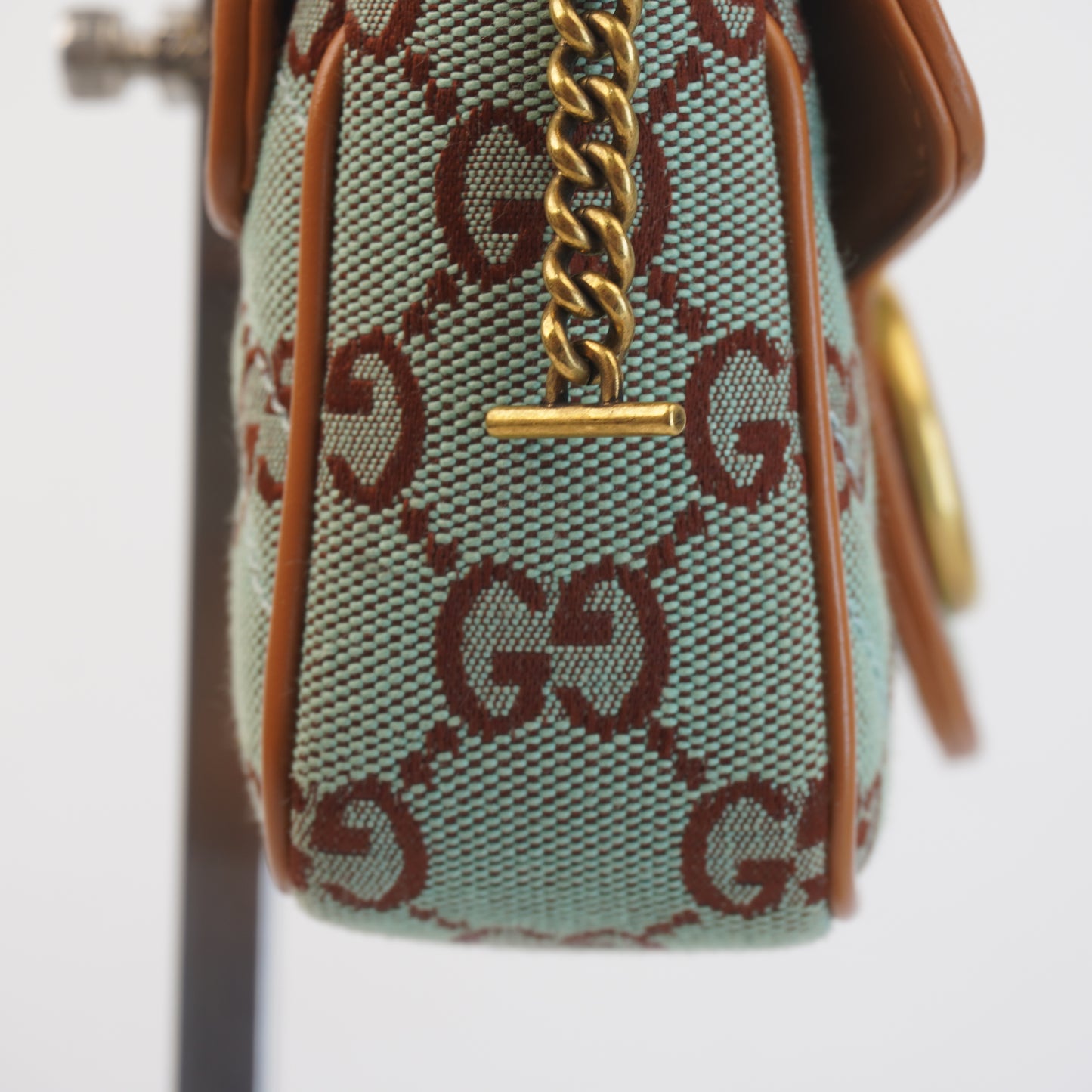 Gucci GG Marmont Super Mini Shoulder Bag Azure/Brown