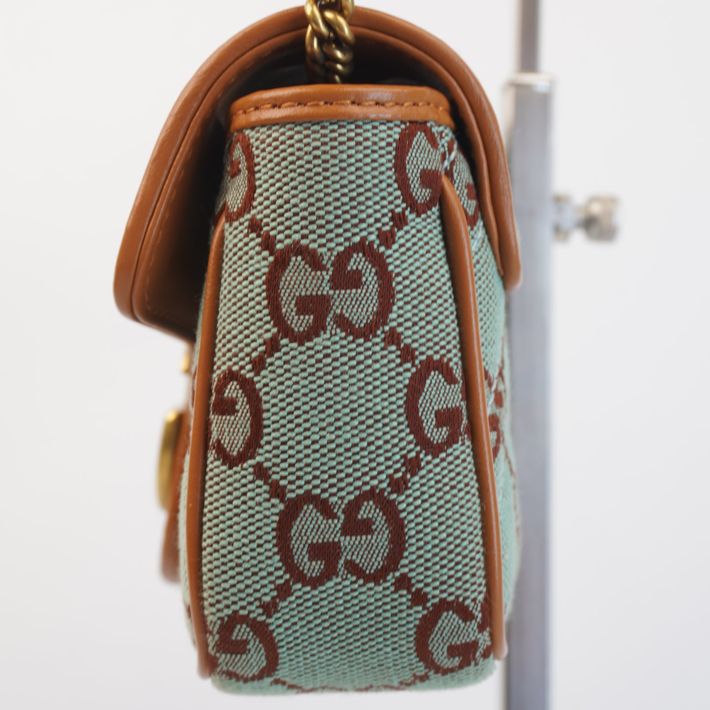 Gucci GG Marmont Super Mini Shoulder Bag Azure/Brown